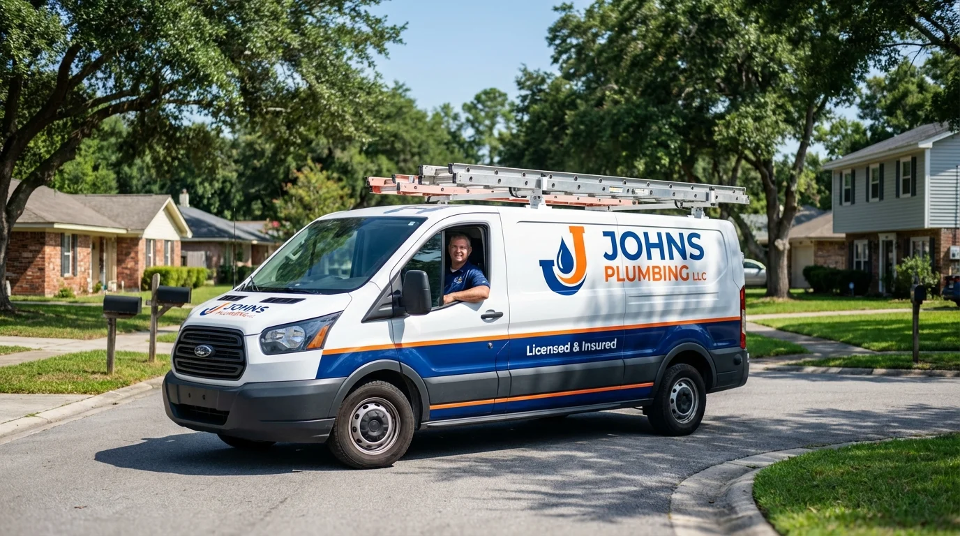 Johns Plumbing LLC service van in Tionesta, PA