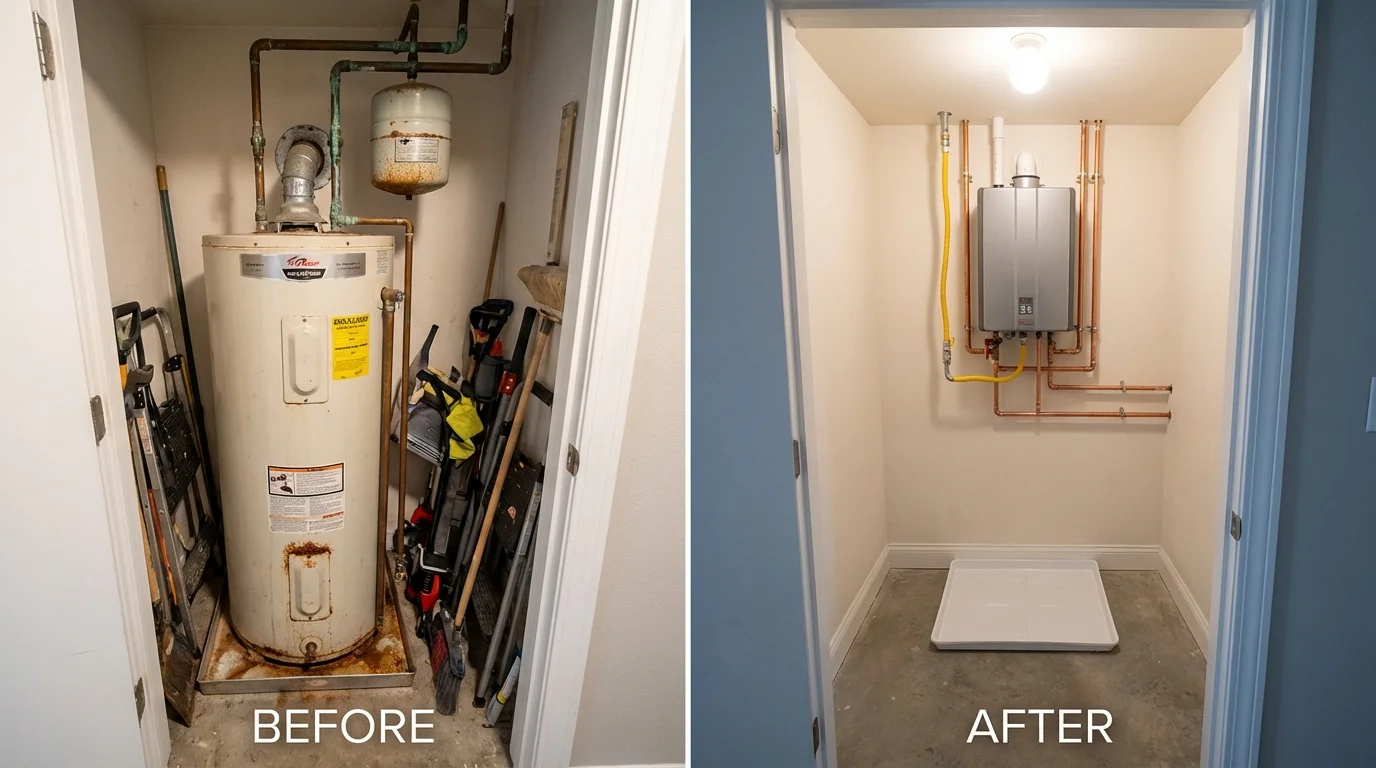Tank water heater versus wall-mounted tankless unit comparison for Tionesta, PA homeowners