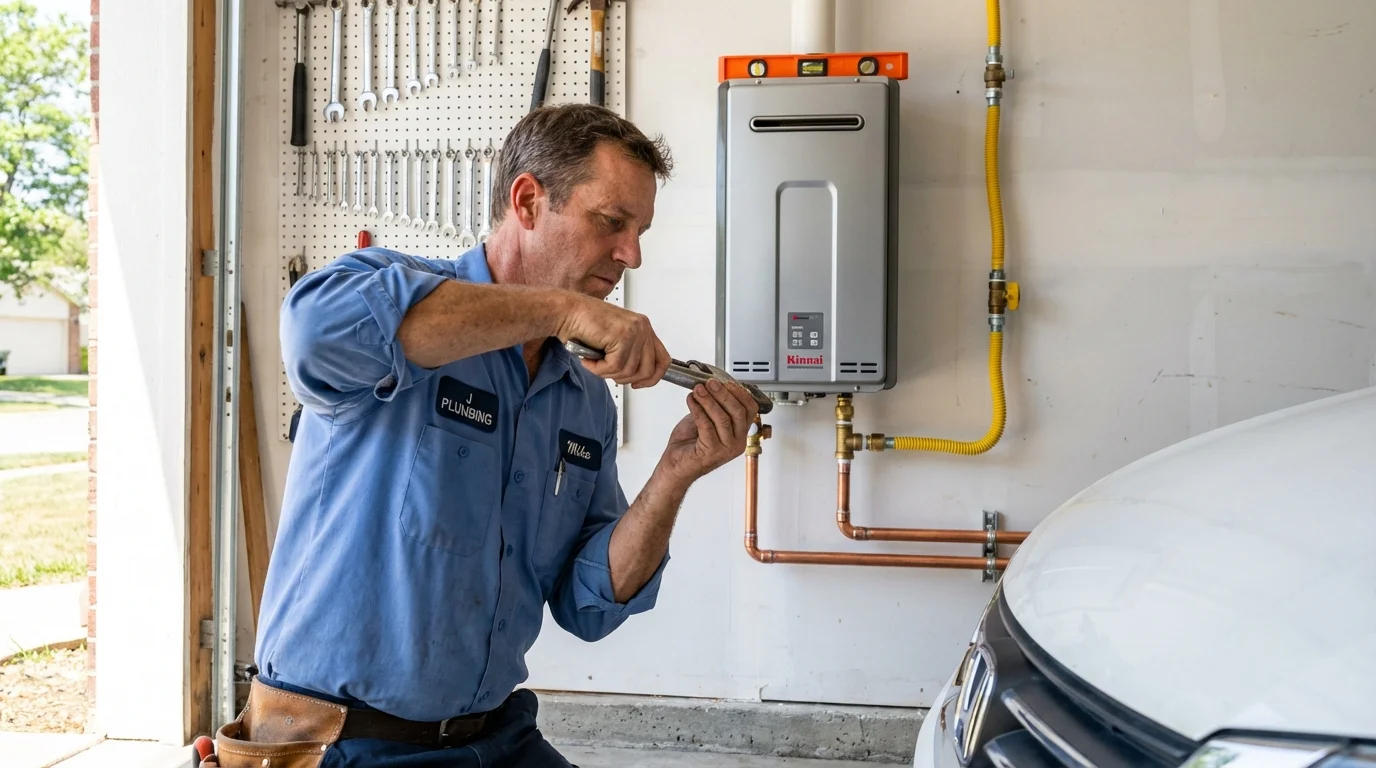 Tankless water heater installation by a Johns Plumbing LLC plumber in Tionesta